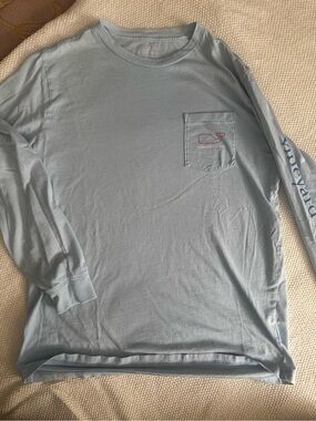 Vineyard Vines Light Blue Long-Sleeve Pocket Tee